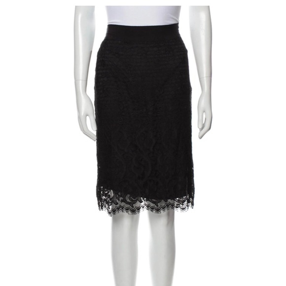 Diane von Furstenberg dvf black lace pencil skirt - Picture 1 of 10